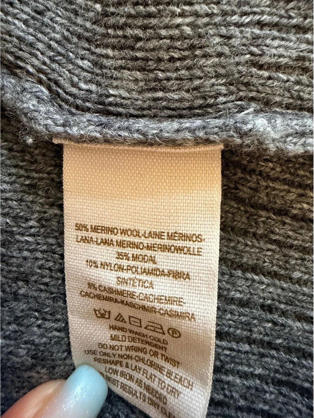 FP Beach Colorblock Merino Wool Cashmere Sweater Green Gray Size S